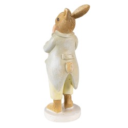 Clayre & Eef Statuetta Coniglio 16 cm Verde Giallo Poliresina