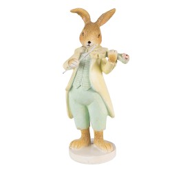 Clayre & Eef Figurine Lapin 16 cm Jaune Vert Polyrésine