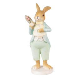 Clayre & Eef Figur Kaninchen 15 cm Grün Braun Polyresin