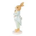 Clayre & Eef Figurine Lapin 15 cm Vert Marron Polyrésine