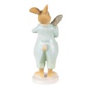 Clayre & Eef Figurine Lapin 15 cm Vert Marron Polyrésine