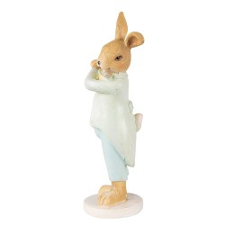 Clayre & Eef Figurine Lapin 16 cm Vert Marron Polyrésine