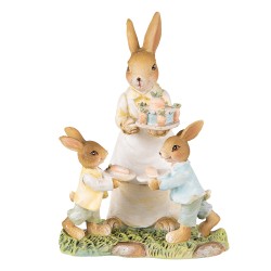 Clayre & Eef Figurine Lapin 15 cm Jaune Marron Polyrésine