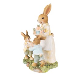 Clayre & Eef Figurine Lapin 15 cm Jaune Marron Polyrésine