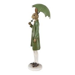 Clayre & Eef Figur Kaninchen 27 cm Grün Braun Polyresin