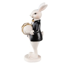 Clayre & Eef Statuetta Coniglio 15 cm Nero Bianco  Poliresina