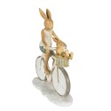 Clayre & Eef Figurine Rabbit 18x7x22 cm White Beige Polyresin