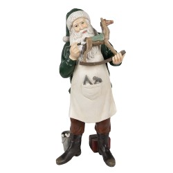 Clayre & Eef Statuetta Babbo Natale  13x10x31 cm Verde Poliresina