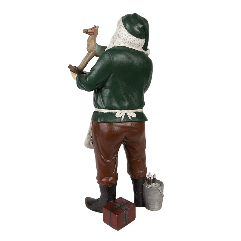 Clayre & Eef Statuetta Babbo Natale  13x10x31 cm Verde Poliresina