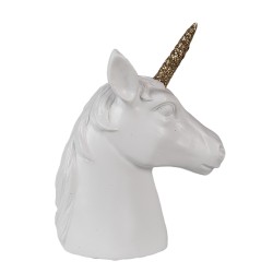 Clayre & Eef Figur Einhorn 15 cm Weiß Polyresin