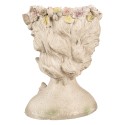 Clayre & Eef Blumentopf Frau 20x18x26 cm Grau Kunststoff Schmetterlinge