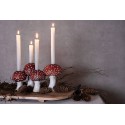 Clayre & Eef Candelabro Fungo 17 cm Rosso Bianco  Poliresina