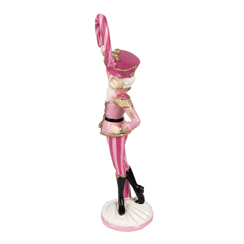 Clayre & Eef Figur Nussknacker 9x6x23 cm Rosa Polyresin