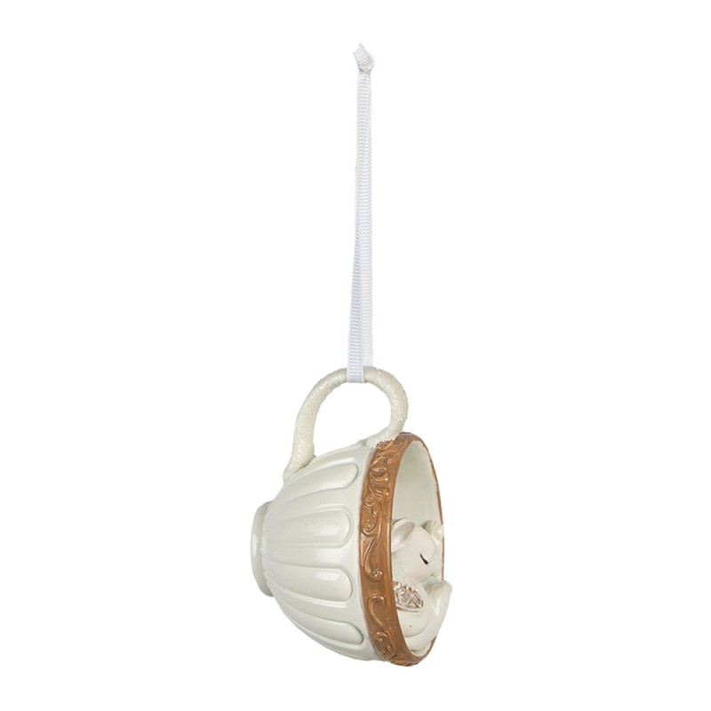 Clayre & Eef Hanger Muis set van 2 10x7x6 cm Beige Polyresin