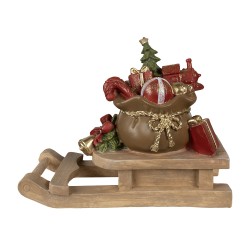 Clayre & Eef Figurine Sled 38x16x29 cm Brown Polyresin