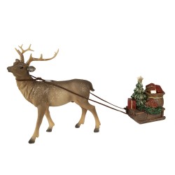 Clayre & Eef Figurine Deer 30x9x20 cm Brown Polyresin