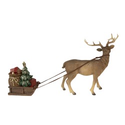 Clayre & Eef Figurine Deer 30x9x20 cm Brown Polyresin