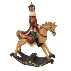 Clayre & Eef Statuetta Cavallo a dondolo 22x9x29 cm Marrone Plastica