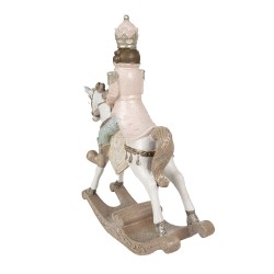 Clayre & Eef Figurine Cheval à bascule 22x9x29 cm Blanc Plastique