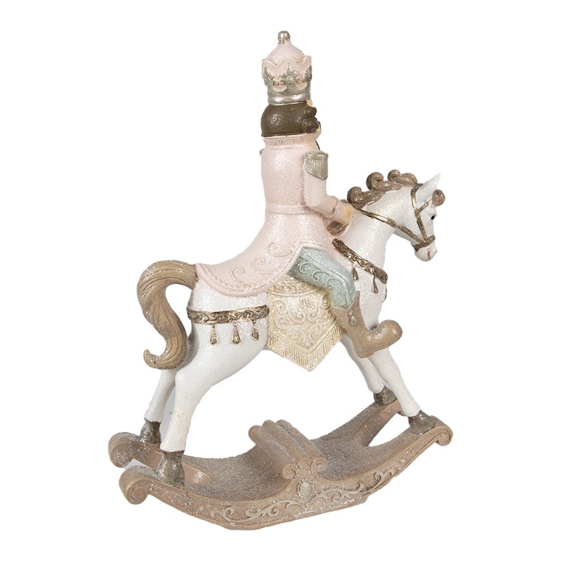 Clayre & Eef Figurine Rocking Horse 22x9x29 cm White Plastic