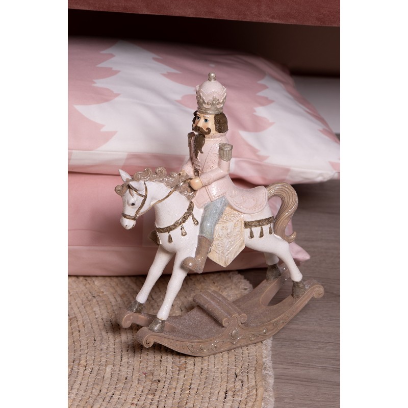 Clayre & Eef Figurine Rocking Horse 22x9x29 cm White Plastic