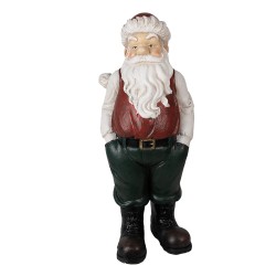 Clayre & Eef Beeld Kerstman 26x25x51 cm Rood Polyresin