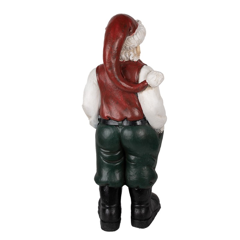 Clayre & Eef Figurine Père Noël 26x25x51 cm Rouge Polyrésine