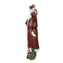 Clayre & Eef Beeld Kerstman 22x15x51 cm Rood Polyresin