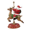 Clayre & Eef Statuetta di Babbo Natale Renna  46 cm Rosso Poliresina