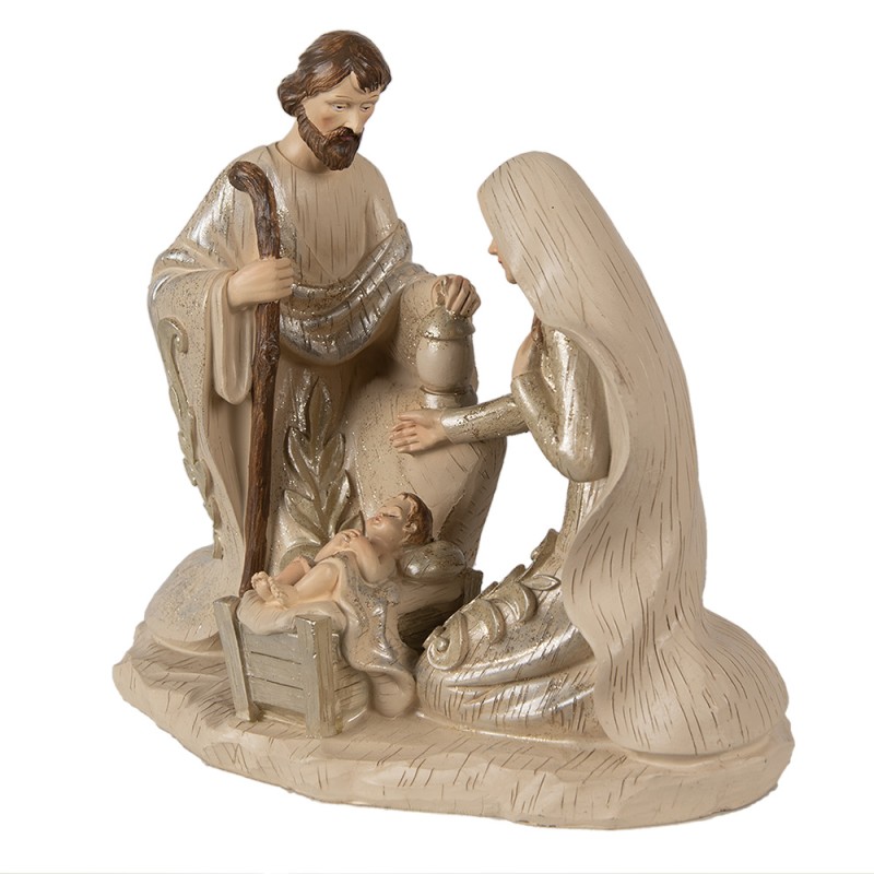 Clayre & Eef Beeld Kerstgroep 23 cm Beige Polyresin