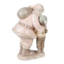 Clayre & Eef Statuetta Babbo Natale  13x11x18 cm Rosa Poliresina