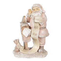 Clayre & Eef Statuetta Babbo Natale  11x8x15 cm Rosa Poliresina