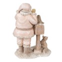 Clayre & Eef Statuetta Babbo Natale  11x8x15 cm Rosa Poliresina