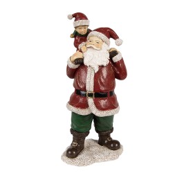 Clayre & Eef Figurine Santa Claus 11x8x23 cm Red Polyresin