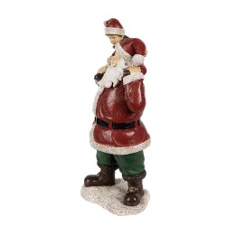 Clayre & Eef Beeld Kerstman 11x8x23 cm Rood Polyresin