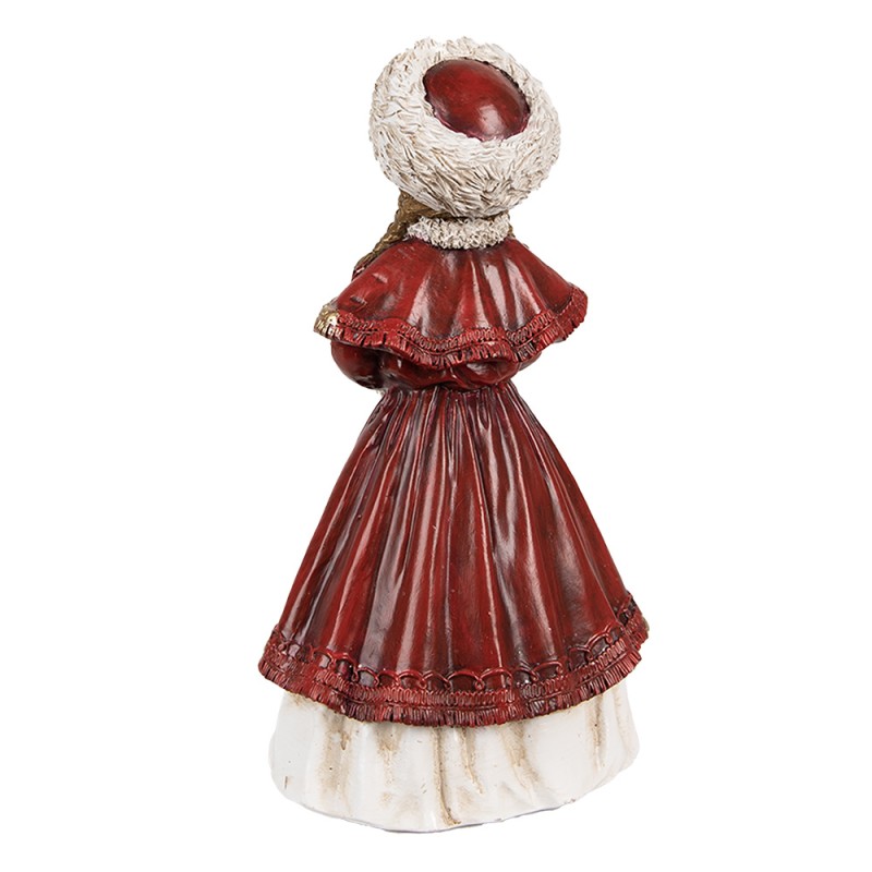 Clayre & Eef Figurine Girl 9x7x17 cm Red Polyresin