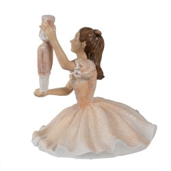 Clayre & Eef Beeld Ballerina 13 cm Roze Polyresin