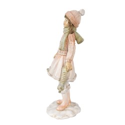 Clayre & Eef Figurine Fille 21 cm Rose Polyrésine