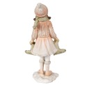 Clayre & Eef Figurine Fille 21 cm Rose Polyrésine