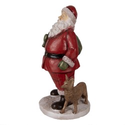 Clayre & Eef Figurine Père Noël 16x14x26 cm Rouge Polyrésine