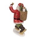 Clayre & Eef Figur Weihnachtsmann 14x11x20 cm Rot Polyresin