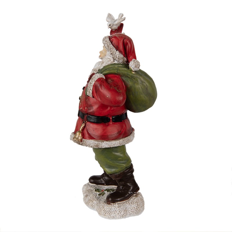 Clayre & Eef Figur Weihnachtsmann 13x10x23 cm Rot Polyresin