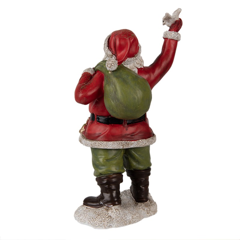 Clayre & Eef Figur Weihnachtsmann 13x10x23 cm Rot Polyresin