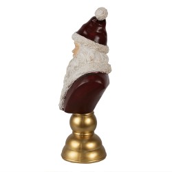 Clayre & Eef Buste Kerstman 19x15x40 cm Rood Polyresin