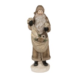 Clayre & Eef Figur Weihnachtsmann 30 cm Goldfarbig Polyresin