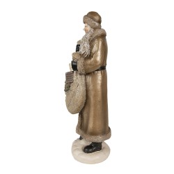 Clayre & Eef Figur Weihnachtsmann 30 cm Goldfarbig Polyresin