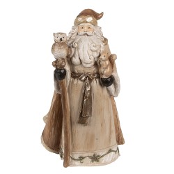 Clayre & Eef Figur Weihnachtsmann 23 cm Braun Polyresin