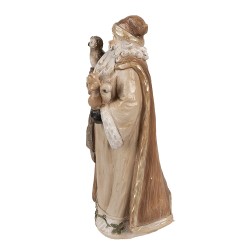 Clayre & Eef Figurine Père Noël 23 cm Marron Polyrésine