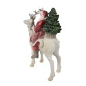 Clayre & Eef Figurine Père Noël 26 cm Rouge Blanc Polyrésine