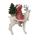 Clayre & Eef Figurine Père Noël 26 cm Rouge Blanc Polyrésine